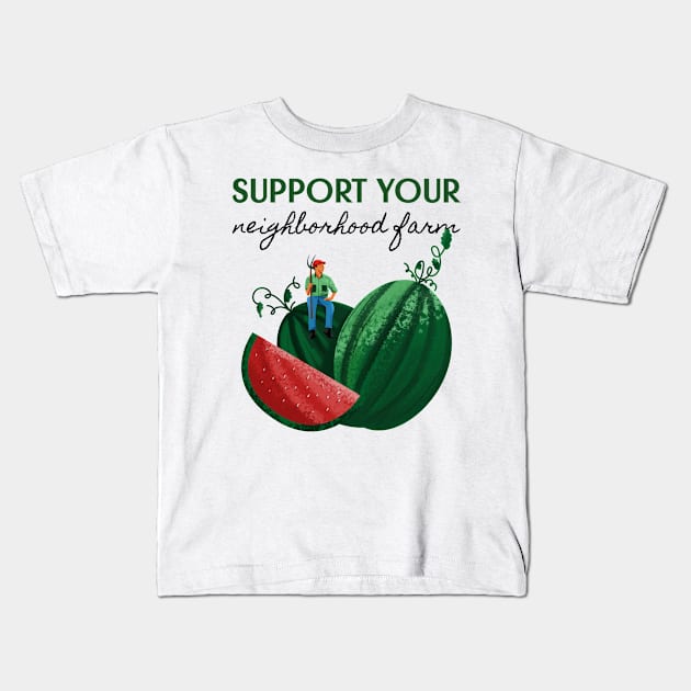 Support your neighborhood farm Kids T-Shirt by JustSomeShirts